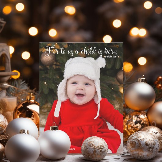 Christmas Baby Foto Birth Ankündigung Magnet