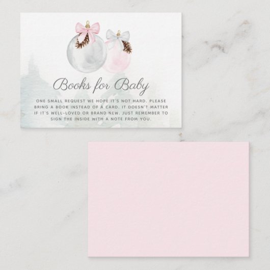 Christmas Baby Girl Books for Baby Enclosure Card Begleitkarte (Vorne/Hinten)