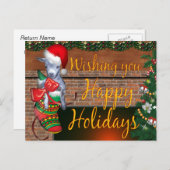Christmas Baby Goat Strumpf Postcard Feiertagspostkarte (Vorne/Hinten)