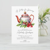 Christmas Baby Is Brewing Baby Shower Einladung (Stehend Vorderseite)