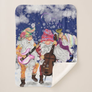 Christmas Baby Sherpa Blanket Gnomes Music Band Sherpadecke