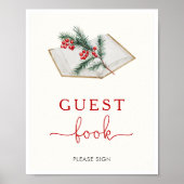 Christmas Baby Shooter Guest Book Sign Poster (Vorne)