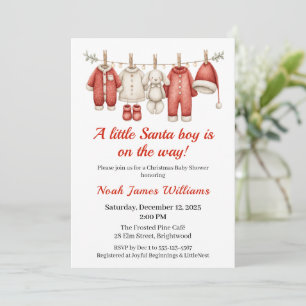 Christmas Baby Shower Boy Einladung von Santa Ba