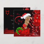 Christmas Baby Shower Boy Red Black Ethnic Einladung (Vorne/Hinten)