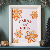 Christmas Baby Shower Cards and Gifts Sign Poster