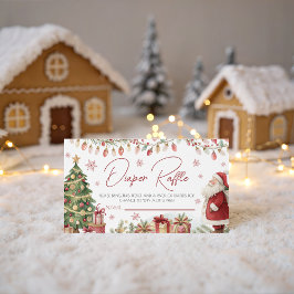 Christmas Baby Shower Diaper Raffle Card Begleitkarte