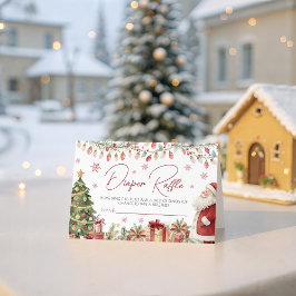 Christmas Baby Shower Diaper Raffle Card Begleitkarte