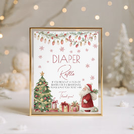 Christmas Baby Shower Diaper Raffle Sign Sockelschild