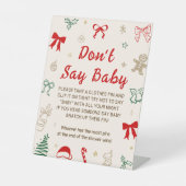 Christmas Baby Shower Don't Say Baby Game Sockelschild (Vorderseite)