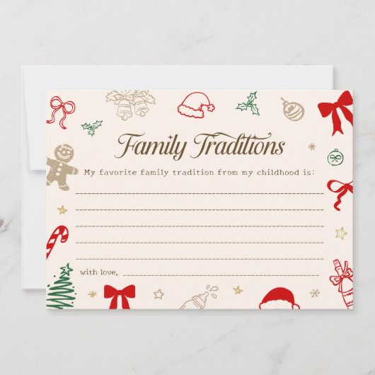 Christmas Baby Shower Family Traditions Game Card Einladung (Vorderseite)