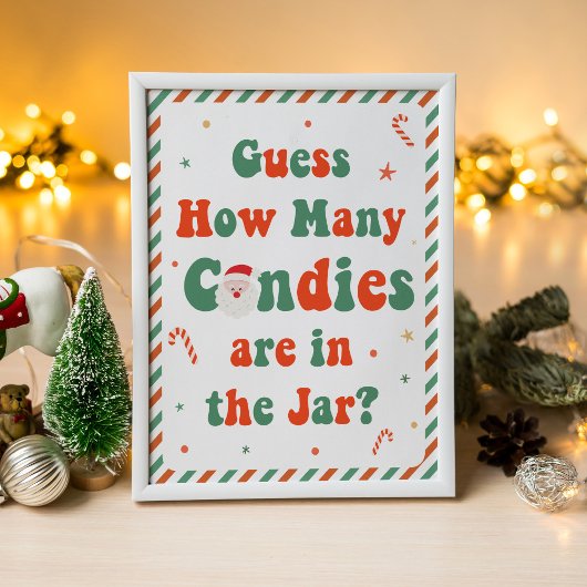 Christmas Baby Shower Guess How Many Candies Poster