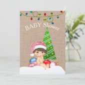 Christmas Baby Shower Invasion Girl Einladung (Stehend Vorderseite)