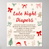 Christmas Baby Shower Late Night Diapers Poster (Vorne)