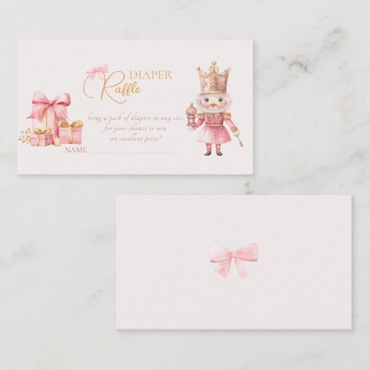 Christmas Baby Shower Nutcracker Diaper Raffle Begleitkarte (Vorne/Hinten)