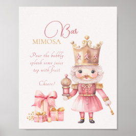 Christmas Baby Shower Nutcracker Mimosa Bar Poster