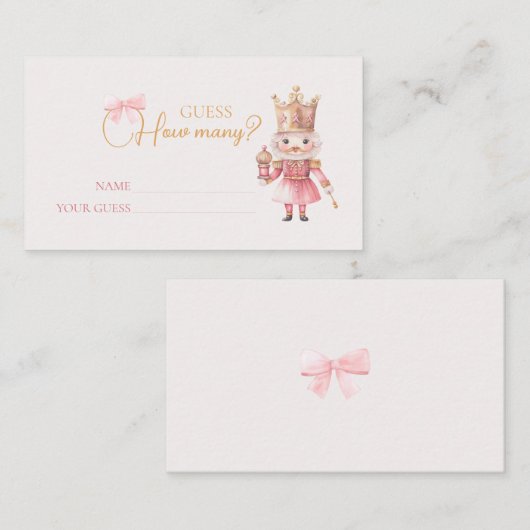 Christmas Baby Shower Nutcracker schätzen, wie vie Begleitkarte (Vorne/Hinten)