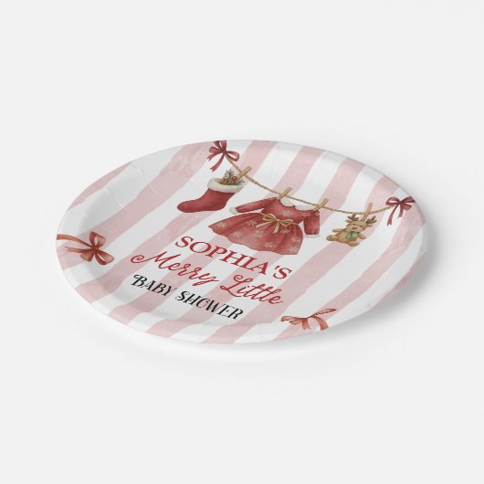 Christmas Baby Shower  Pappteller (Schrägansicht)