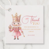 Christmas Baby Shower Pink Nutcracker Thank You Geschenkanhänger (Vorderseite)