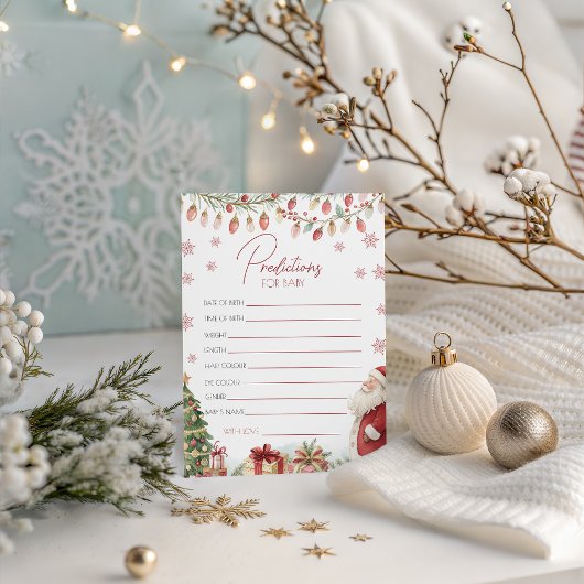 Christmas Baby Shower Prediction Card Einladung