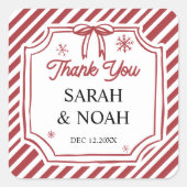 Christmas Baby Shower Quadratischer Aufkleber (Vorderseite)