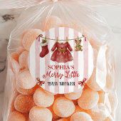 Christmas Baby Shower  Runder Aufkleber