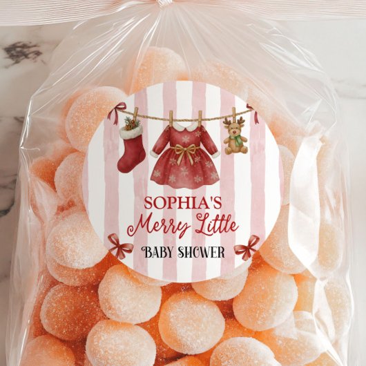 Christmas Baby Shower  Runder Aufkleber