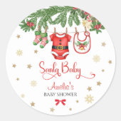 Christmas Baby Shower Sticker | Santa Baby Holiday (Vorderseite)