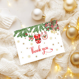Christmas Baby Shower Thank You Card Santa Baby  Dankeskarte