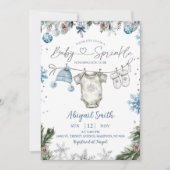 Christmas Baby Sprinkle clothesline Baby Shower Einladung (Vorderseite)