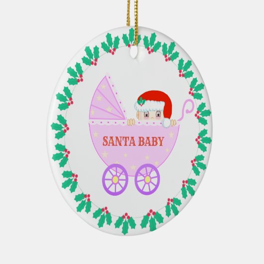 Christmas Baby Stroller Keramik Ornament (Rechts)