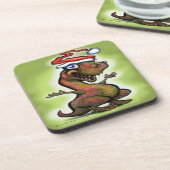 Christmas Baby T-Rex Getränkeuntersetzer (Linke Seite)