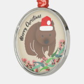 Christmas Baby Wombat Silbernes Ornament (Links)