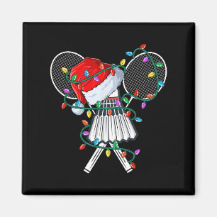 Christmas Badminton Xmas Santa Sports Hat Mens Wom Magnet