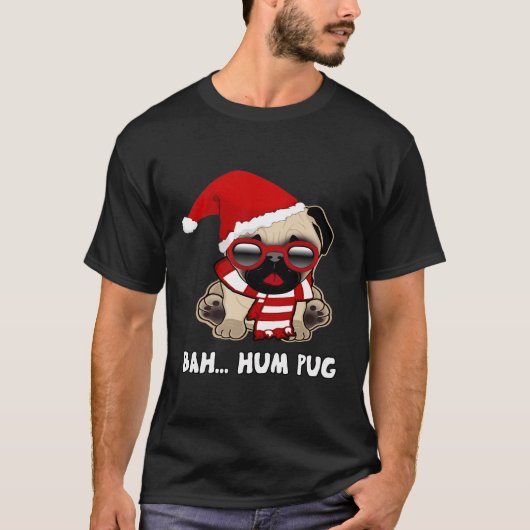 Christmas Bah Hum Mops T-Shirt (Vorderseite)