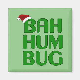 Christmas Bah Humbug Shirt Art-Xmas Humbug Santa Magnet