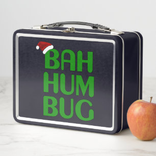 Christmas Bah Humbug Shirt Art-Xmas Humbug Santa Metall Brotdose