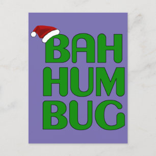 Christmas Bah Humbug Shirt Art-Xmas Humbug Santa Postkarte