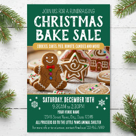 Christmas Bake Sale Festive Holiday Green Business Flyer