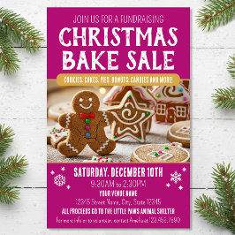 Christmas Bake Sale Festive Holiday Pink Business Flyer
