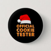 Christmas Baking Crew Cookie Tester Xmas Pajamas Button (Vorderseite)