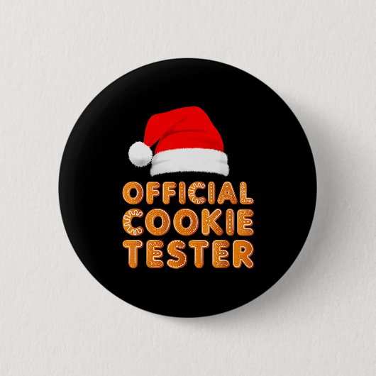 Christmas Baking Crew Cookie Tester Xmas Pajamas Button (Vorderseite)