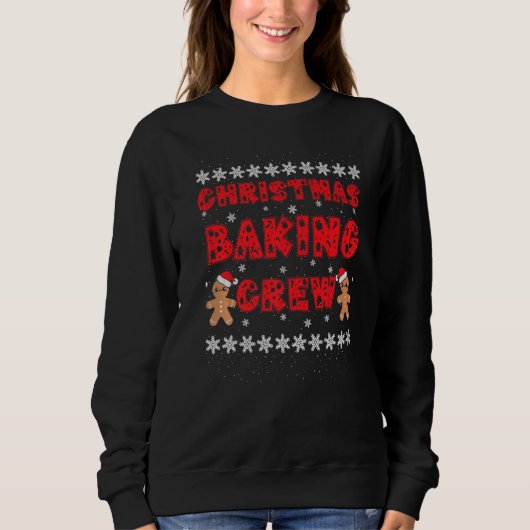 Christmas Baking Crew Gingerbread Men with Xmas Ha Sweatshirt (Vorderseite)