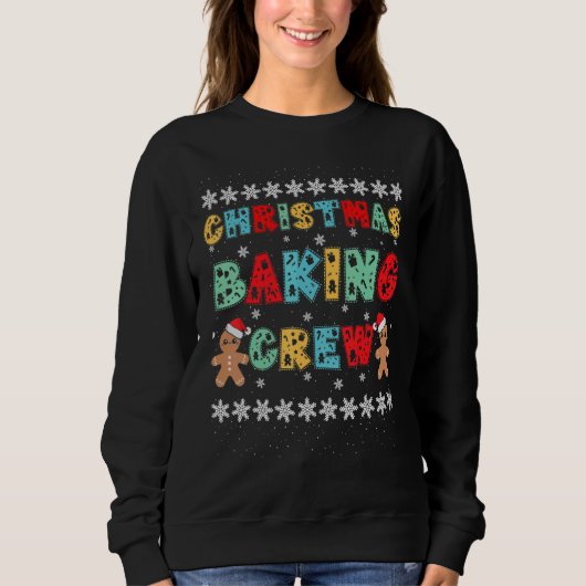 Christmas Baking Crew Gingerbread Men with Xmas Ha Sweatshirt (Vorderseite)