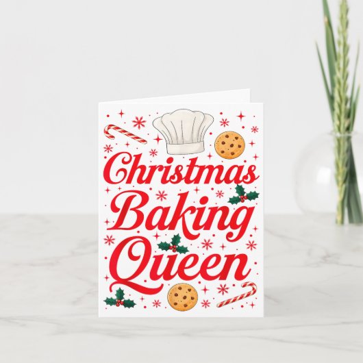 Christmas Baking Queen Funny Xmas Cookie Lover Wom Karte (Vorderseite)