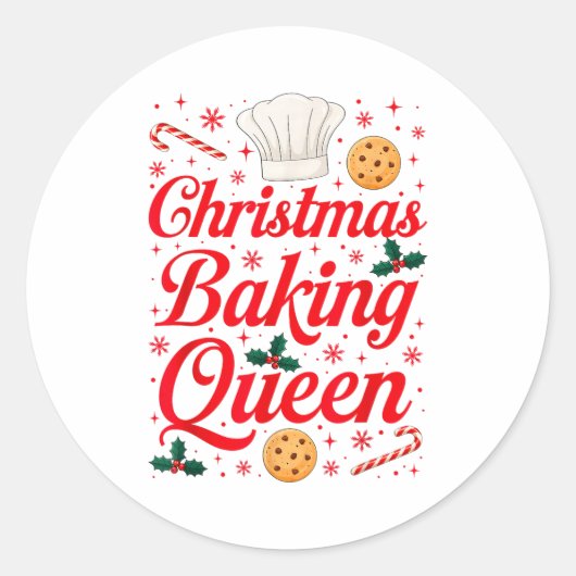 Christmas Baking Queen Funny Xmas Cookie Lover Wom Runder Aufkleber (Vorderseite)