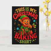 Christmas Baking Shirt Cute Elf Gingerbread Pastry Karte (Gelbe Blume)