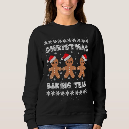 Christmas Baking Team Gingerbread Men with Xmas Ha Sweatshirt (Vorderseite)