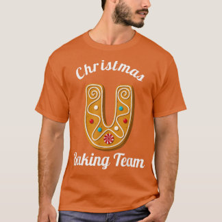 Christmas Baking Team Letter U Holiday Matching Fa T-Shirt