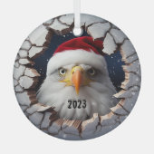 Christmas Bald Eagle Ornament Aus Glas (Vorderseite)