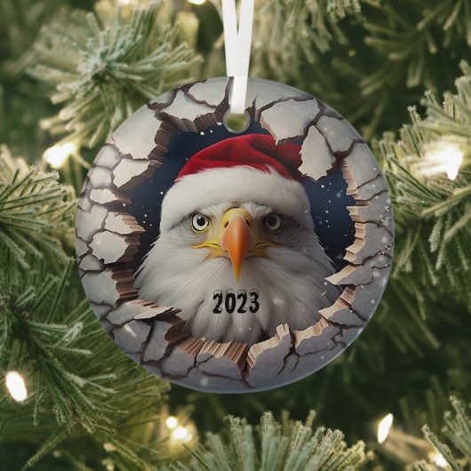 Christmas Bald Eagle Ornament Aus Glas (InSitu)